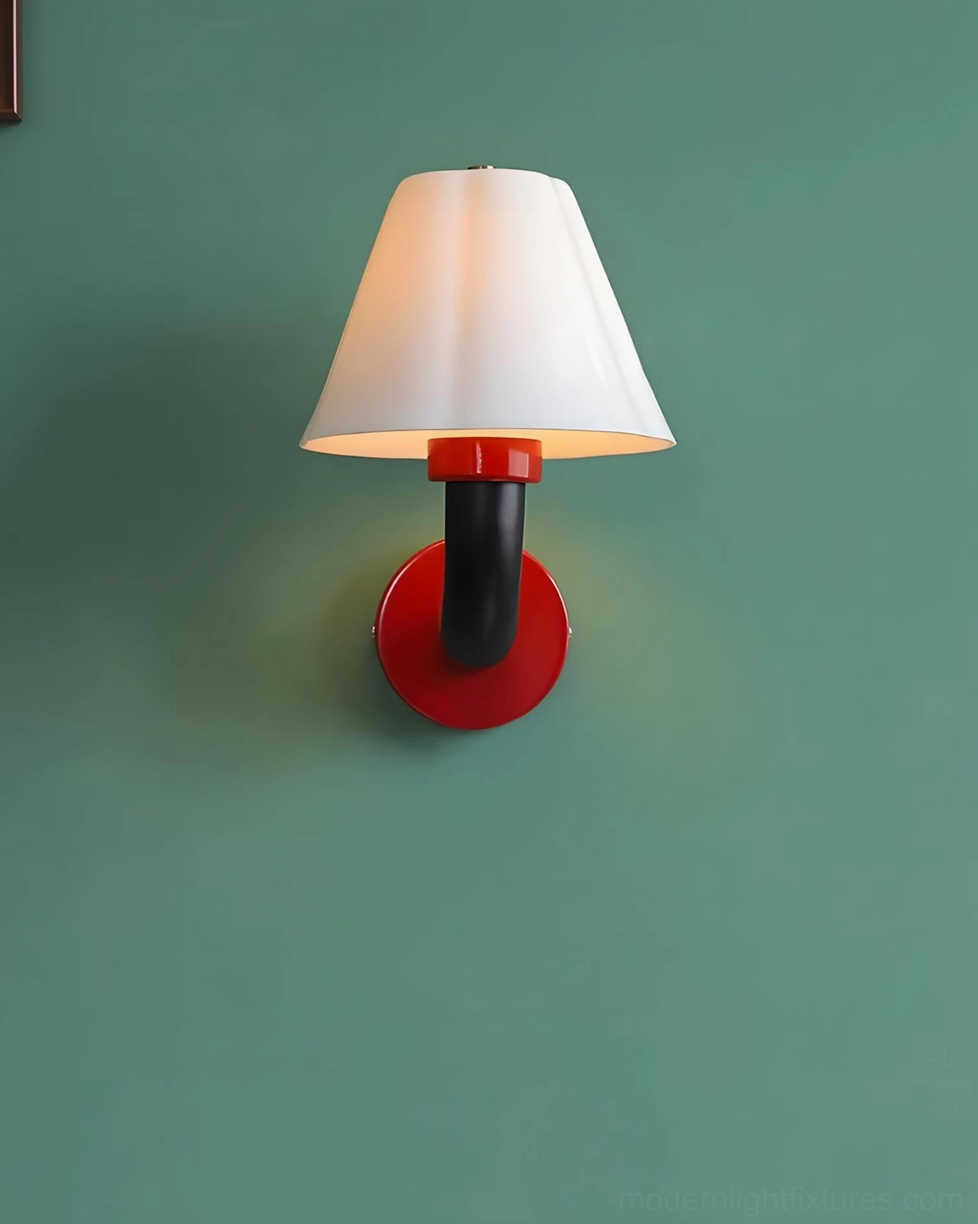Twist Shine wall sconce detailed view showing metal construction, ceramic base, and acrylic components quality