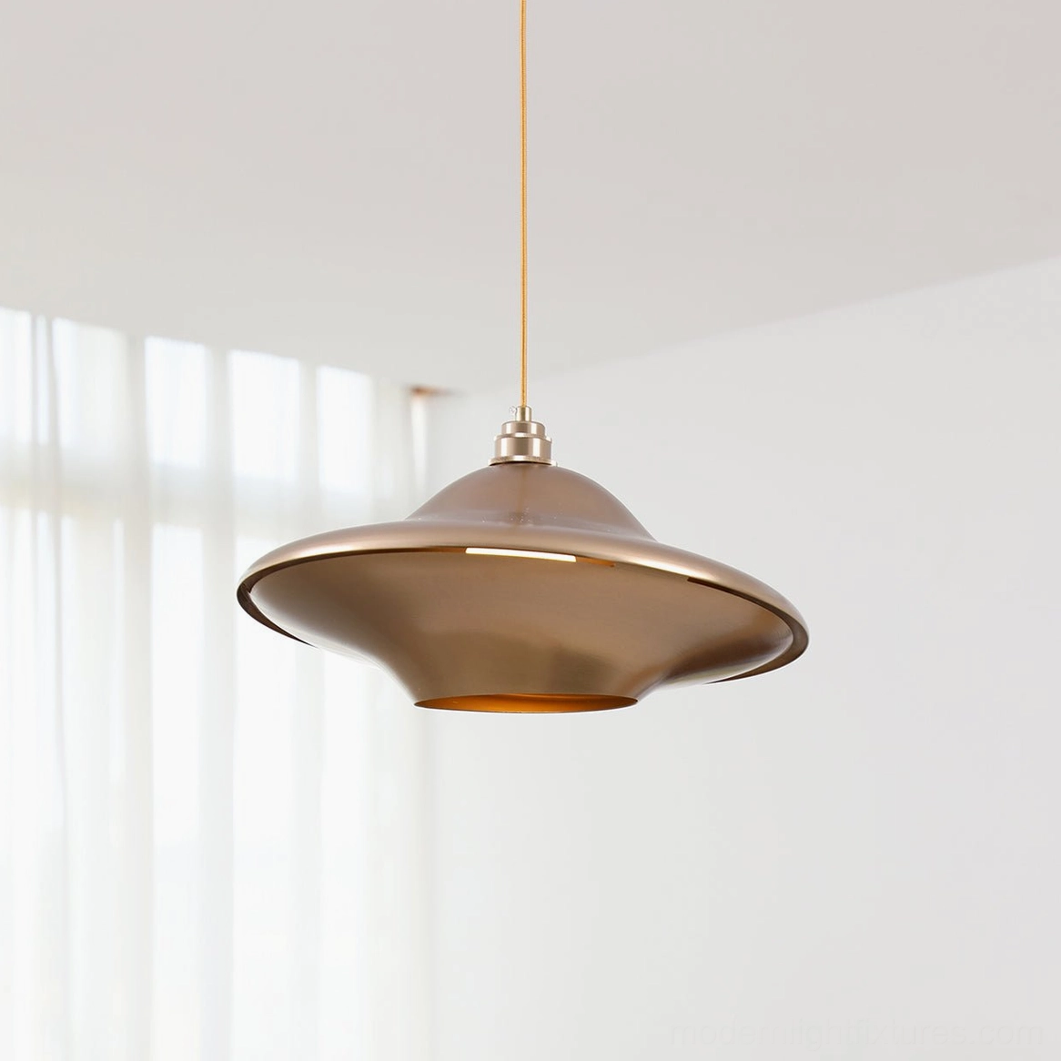 UFO pendant light rose gold luxury finish - sophisticated warm metallic modern ceiling pendant lamp