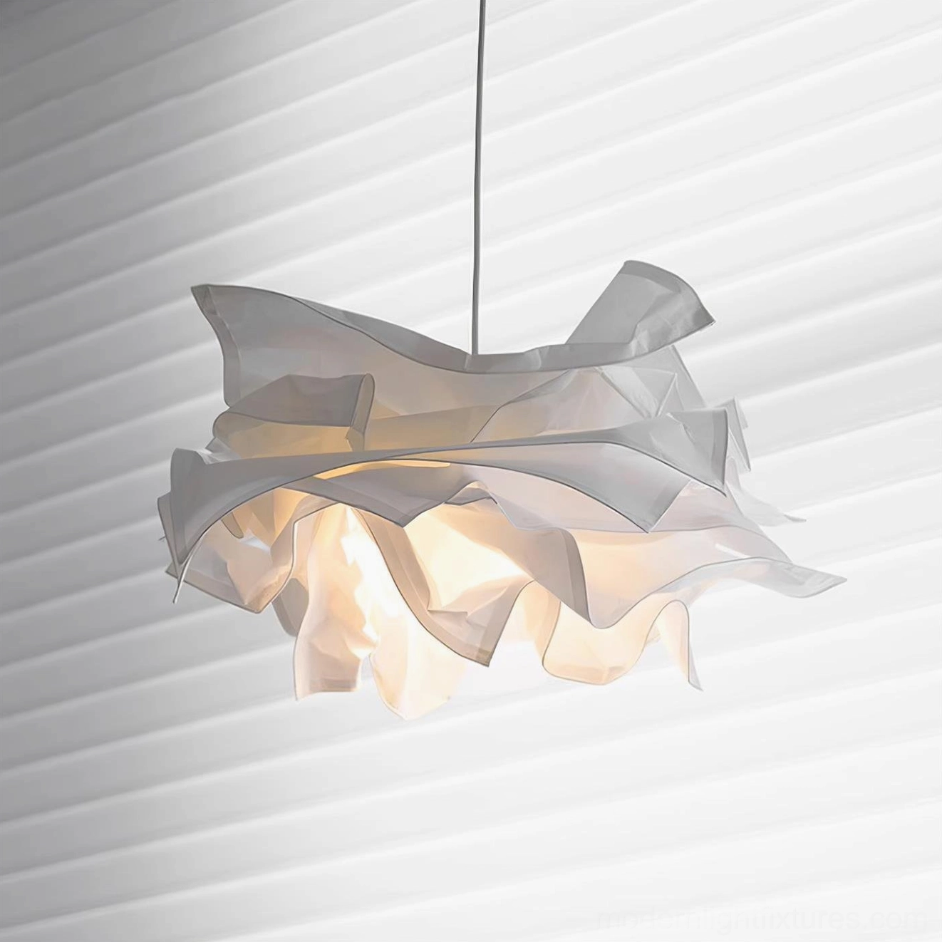 Artistic paper pendant lamp with E26 E27 socket compatibility for global installation flexibility
