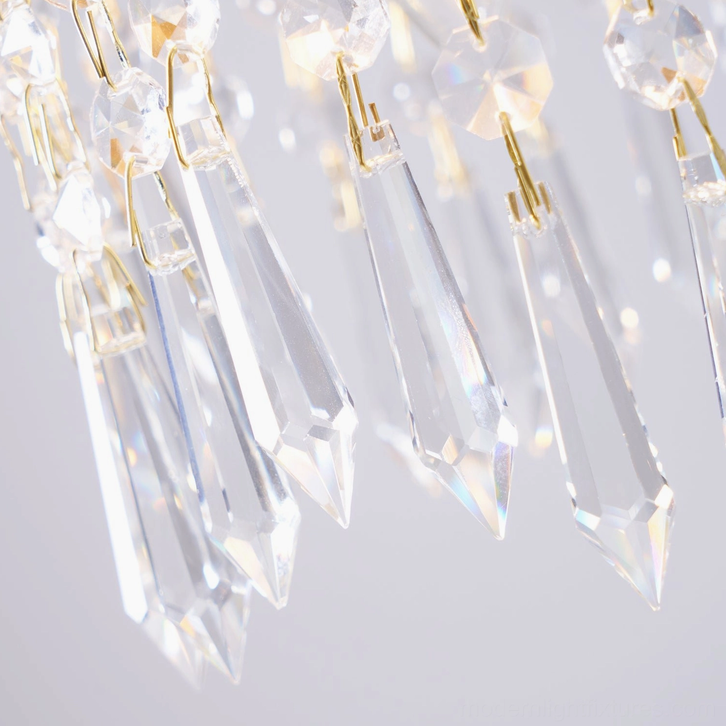 Vacarro brass crystal pendant lamp - E14 socket with adjustable hanging height