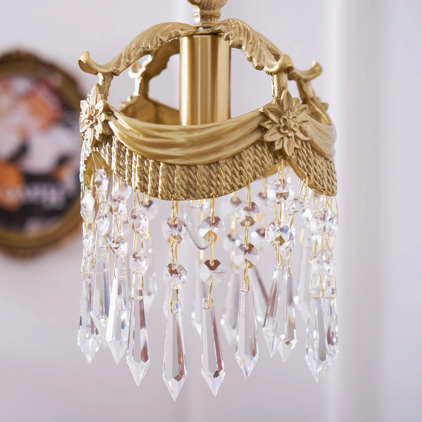Vacarro crystal pendant lamp - decorative light fixture for modern transitional interiors