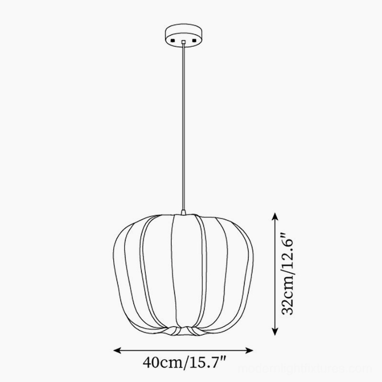 Model A compact Valen pendant lamp schematic drawing with dimensions 40cm diameter by 32cm height