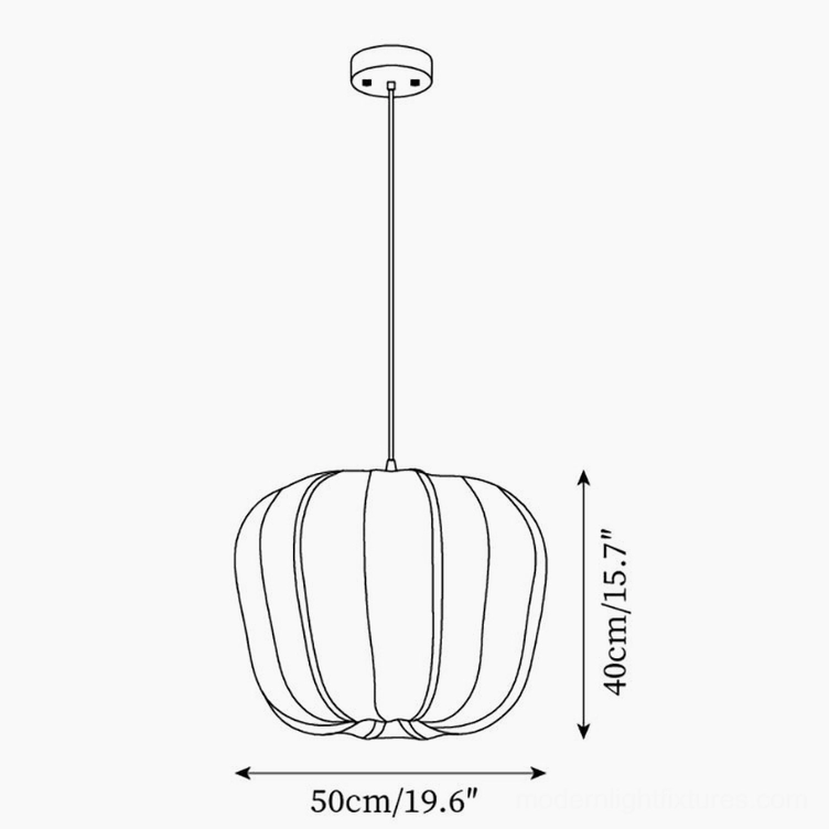 Model A large Valen pendant lamp technical drawing specifications 50cm wide by 40cm tall