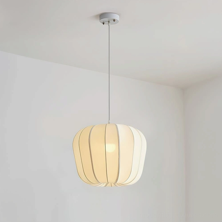 Valen pendant lamp in white finish warm soft light diffusion wabi-sabi style