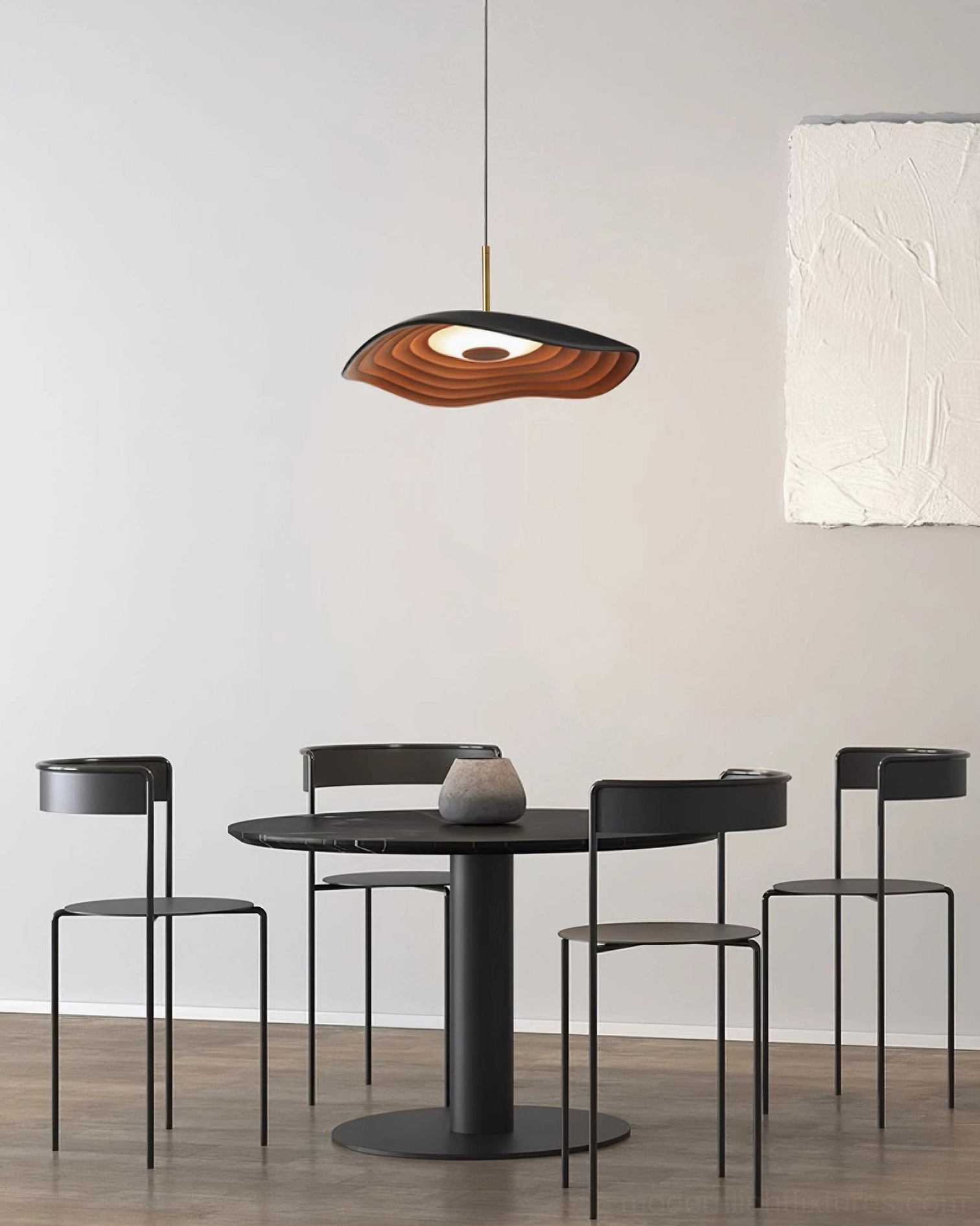 Valentina pendant light fixture quality craftsmanship premium resin shade material close-up detail