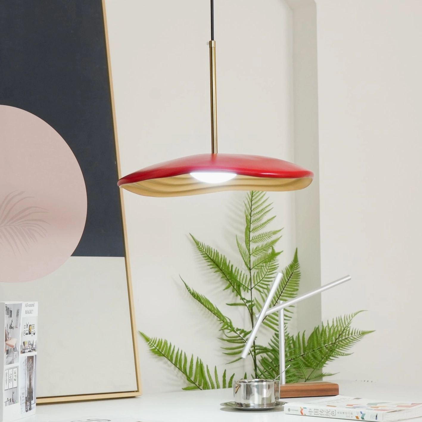 Valentina wavy pendant light featuring grooved relief pattern and contemporary LED illumination technology