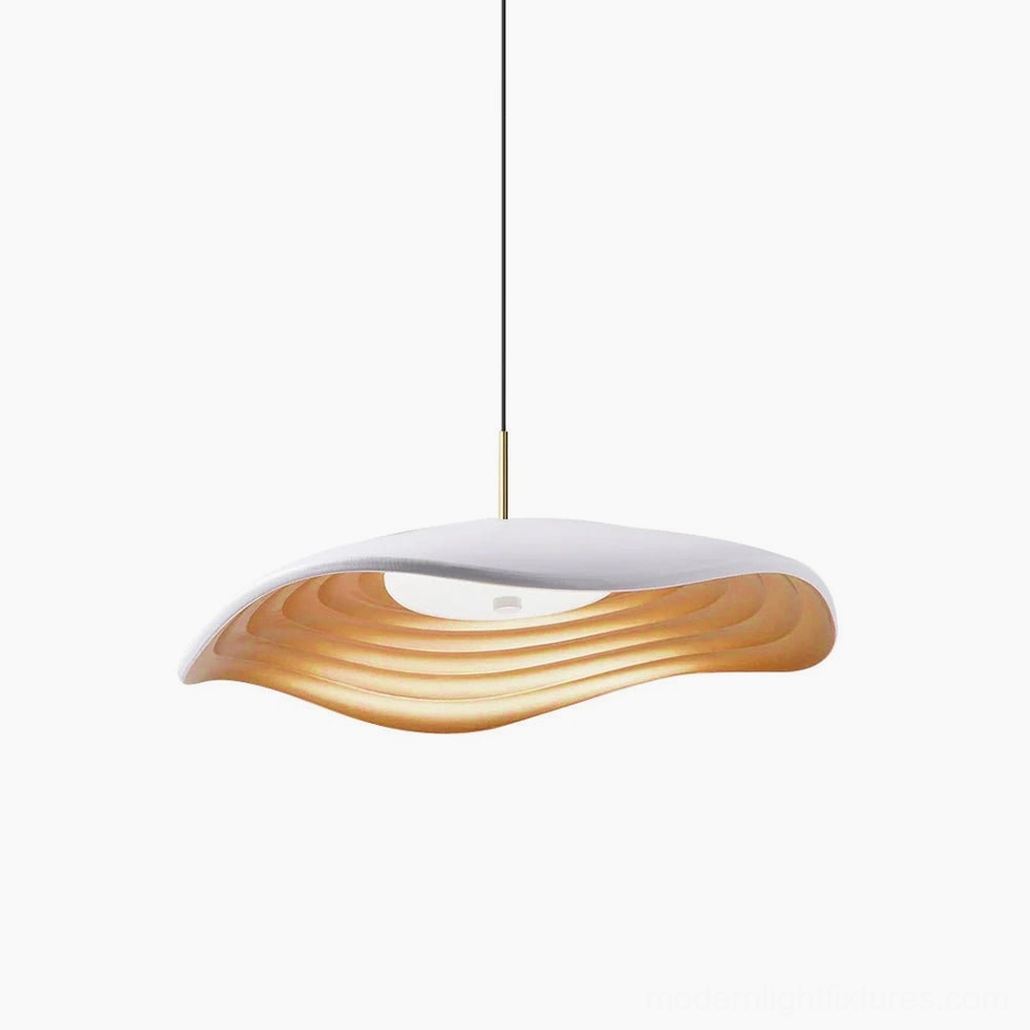 Valentina white wavy disc pendant light warm ambient glow contemporary home lighting fixture