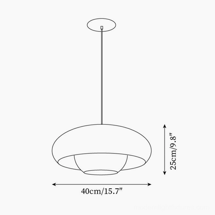 Vario pendant lamp technical specification drawing showing 40cm diameter and 25cm height dimensions