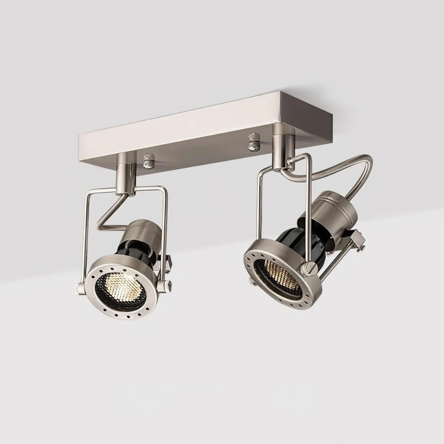2-head linear adjustable track lighting fixture 24cm span contemporary ceiling light
