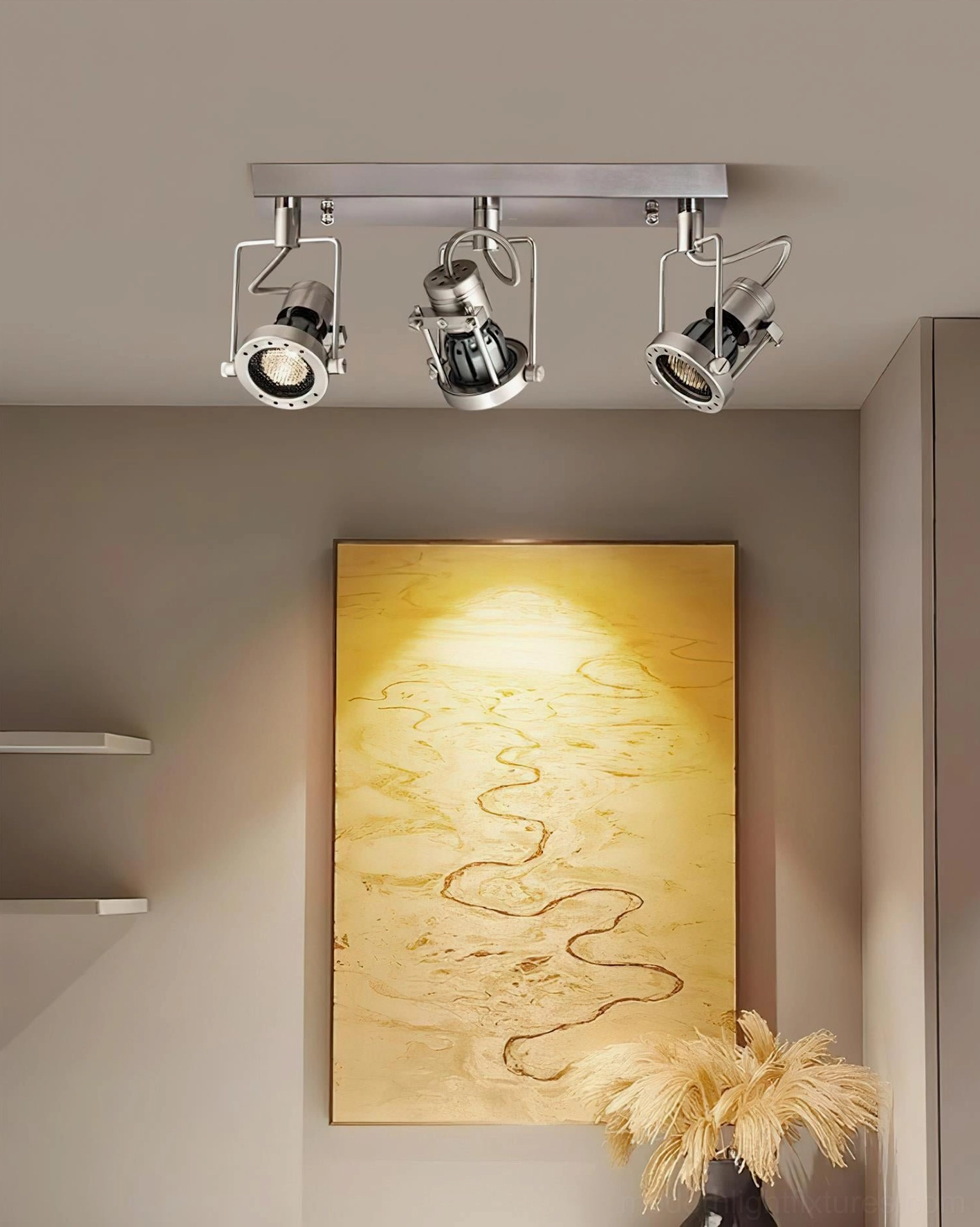 Modern track lighting system versatile configuration for residential interior spaces