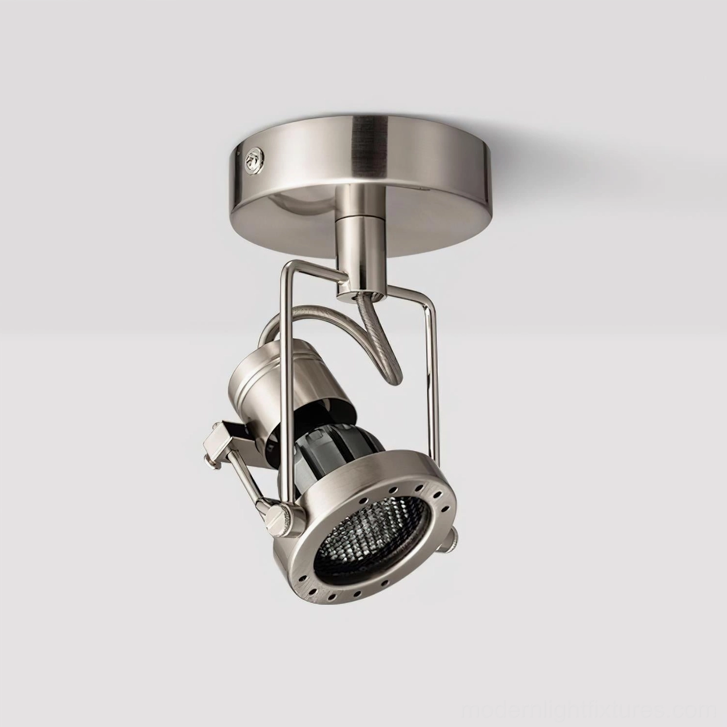 Single head Vector Orbit track lighting fixture minimal design brushed nickel