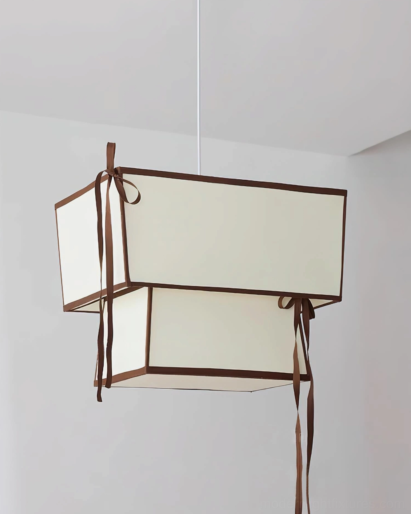 Velina pendant lamp styling in modern home interior with soft fabric lighting effect