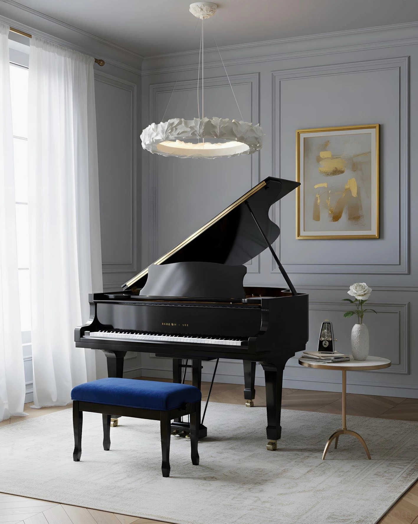 Vellora Ring Chandelier 3000K warm white LED light ambient glow