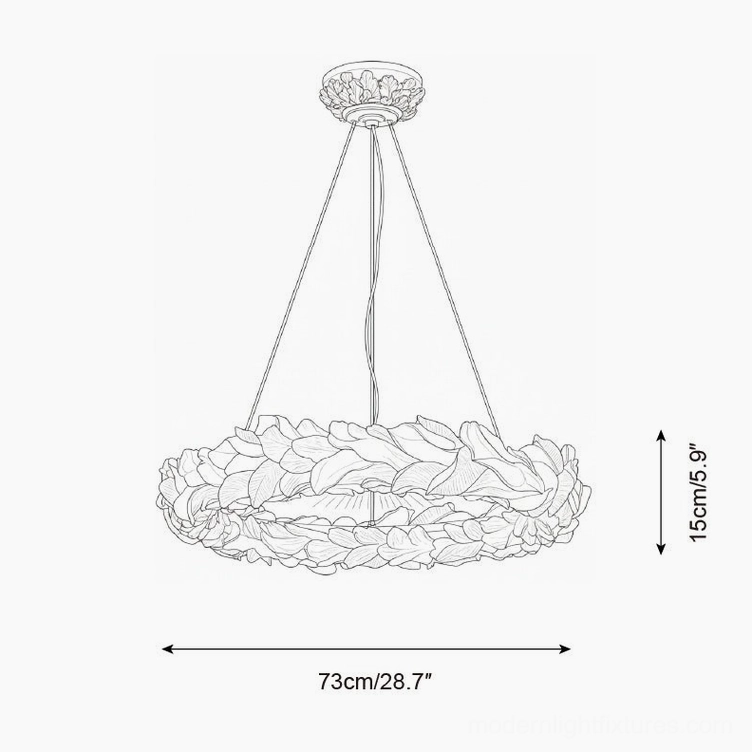 Vellora Ring Chandelier 73cm diameter technical specification diagram