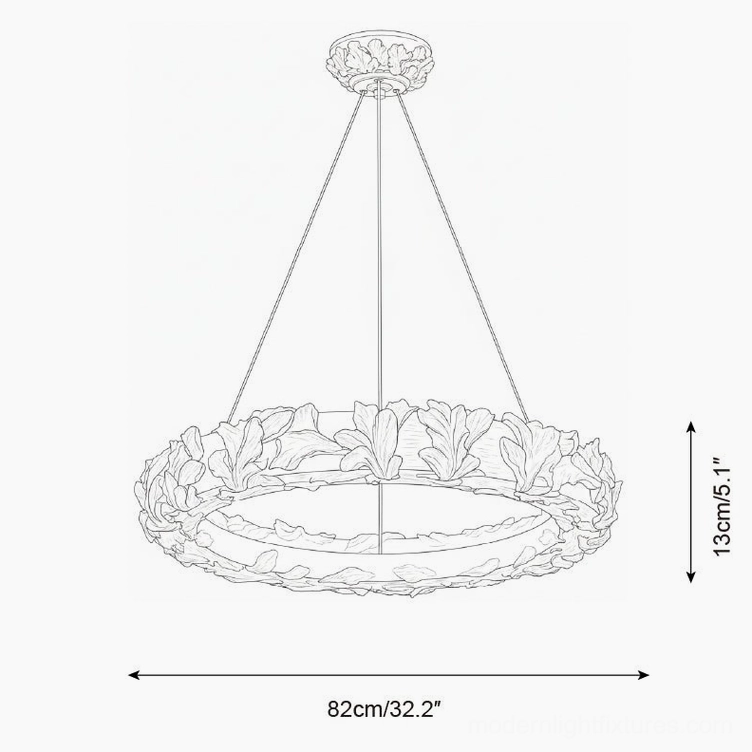 Vellora Ring Chandelier 82cm diameter technical specification diagram