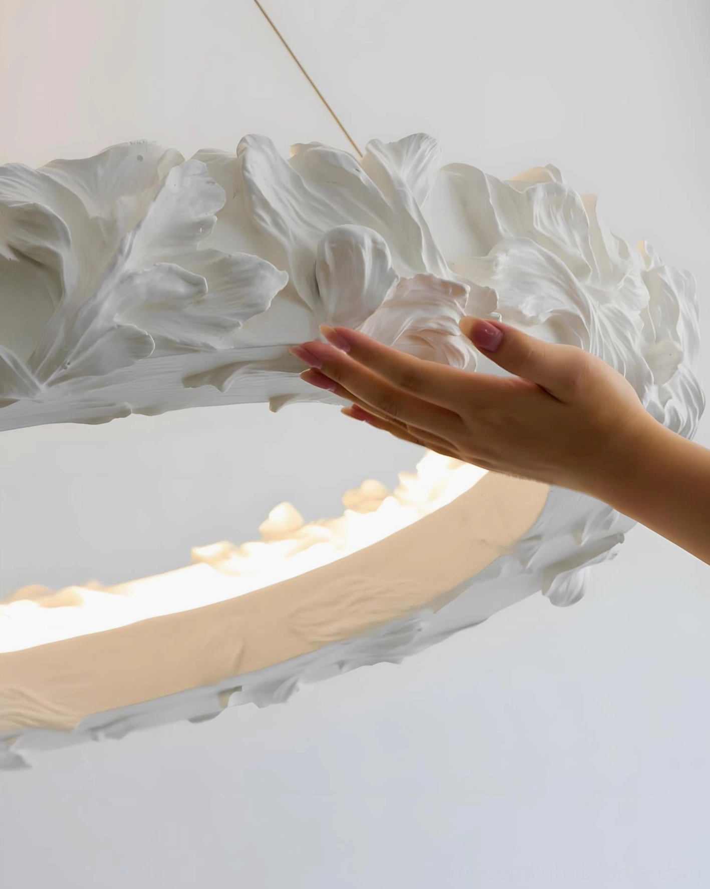 Vellora Ring Chandelier French country farmhouse romantic leaf motif