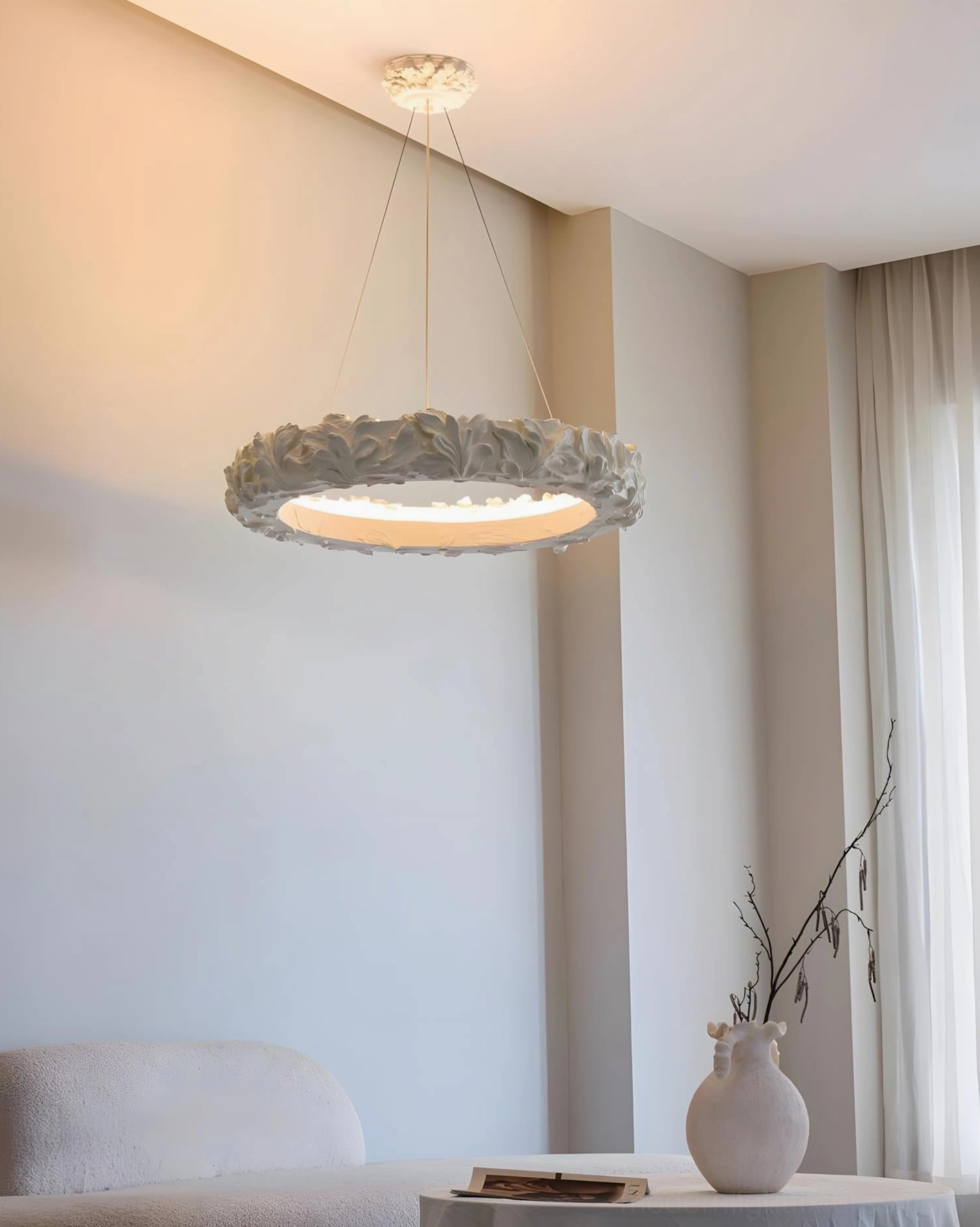Vellora Ring Chandelier hardwired integrated LED 59 inch adjustable suspension