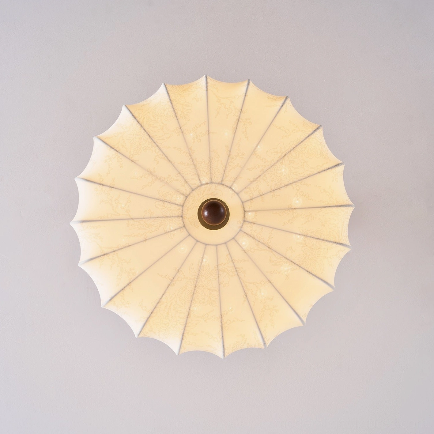 Velora modern ceiling light fixture transitional design style warm fabric shade