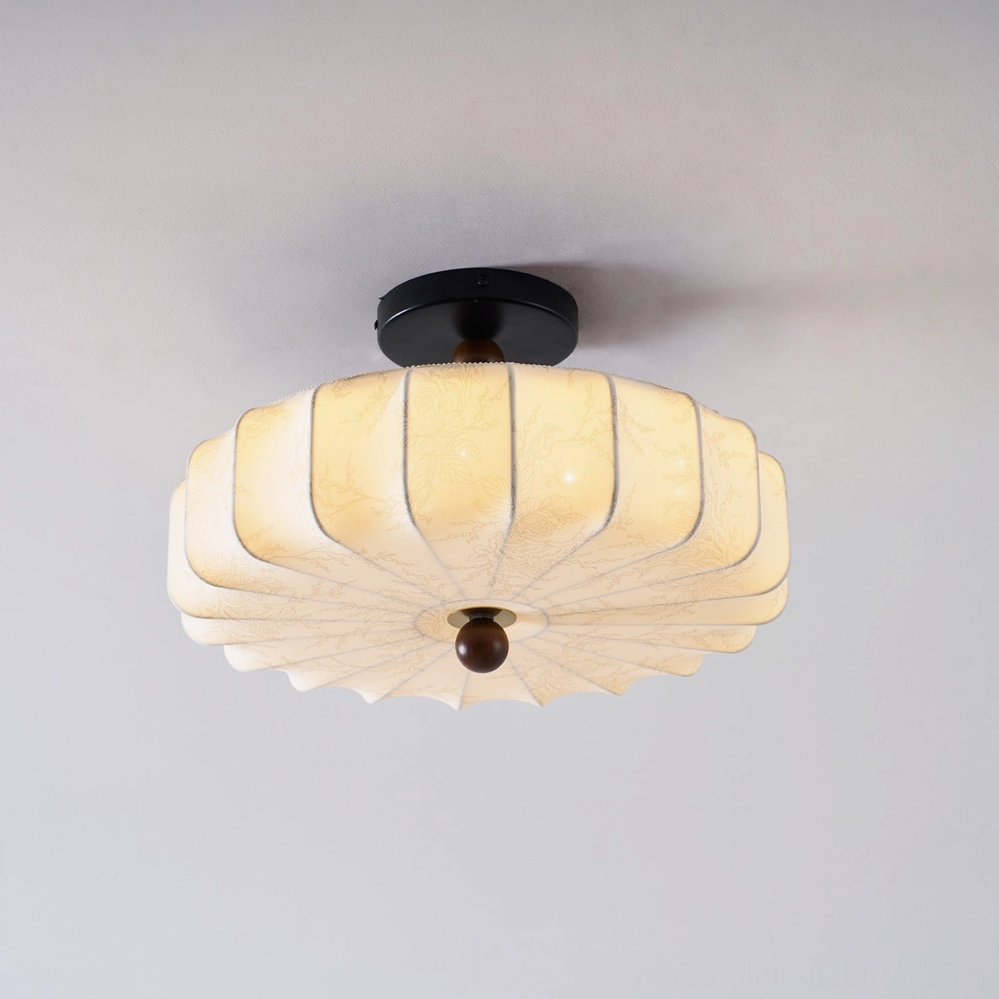 Velora warm white fabric ceiling lamp beautiful overhead lighting mid-century aesthetic