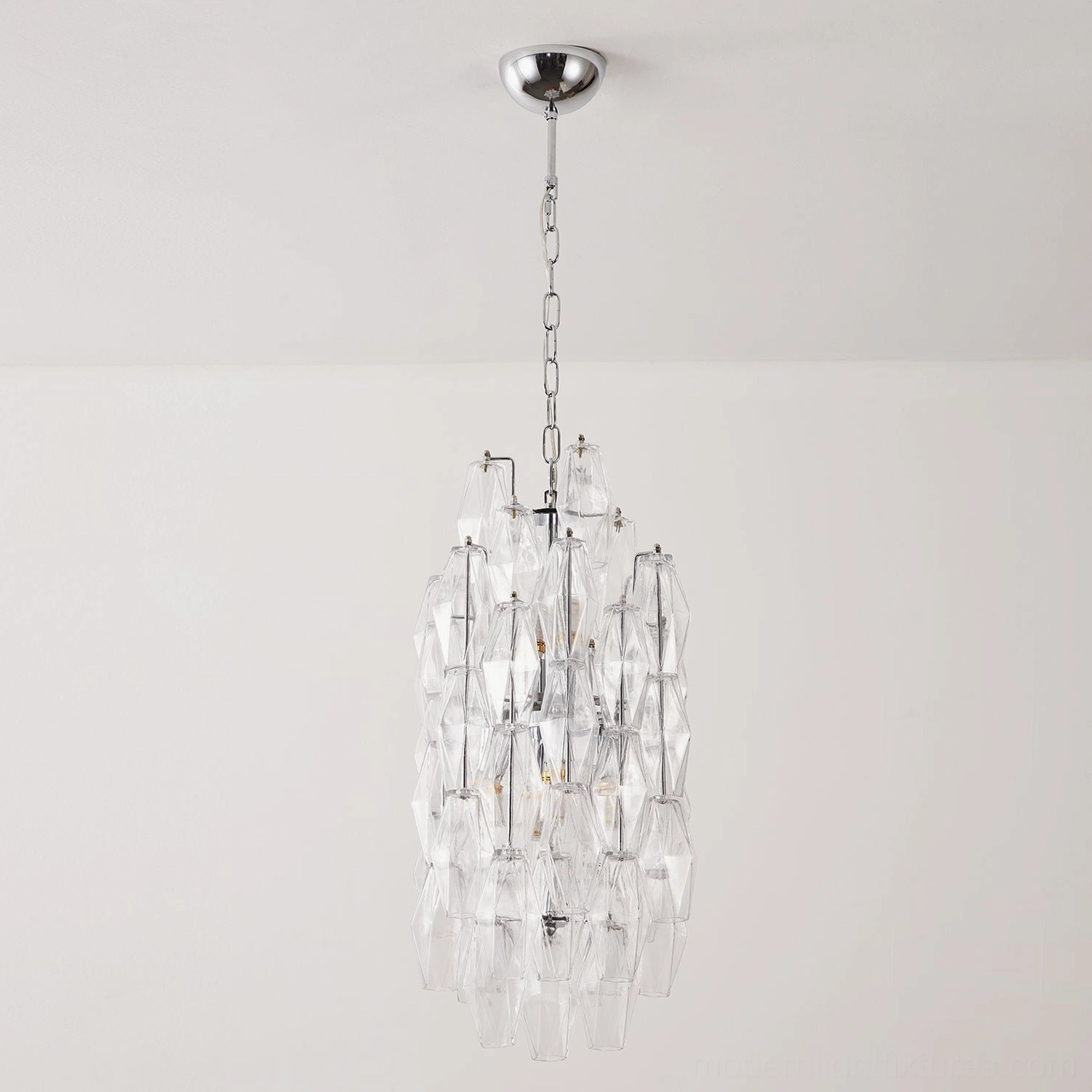 Velthra clear faceted glass pendant light - modern geometric chandelier for contemporary homes