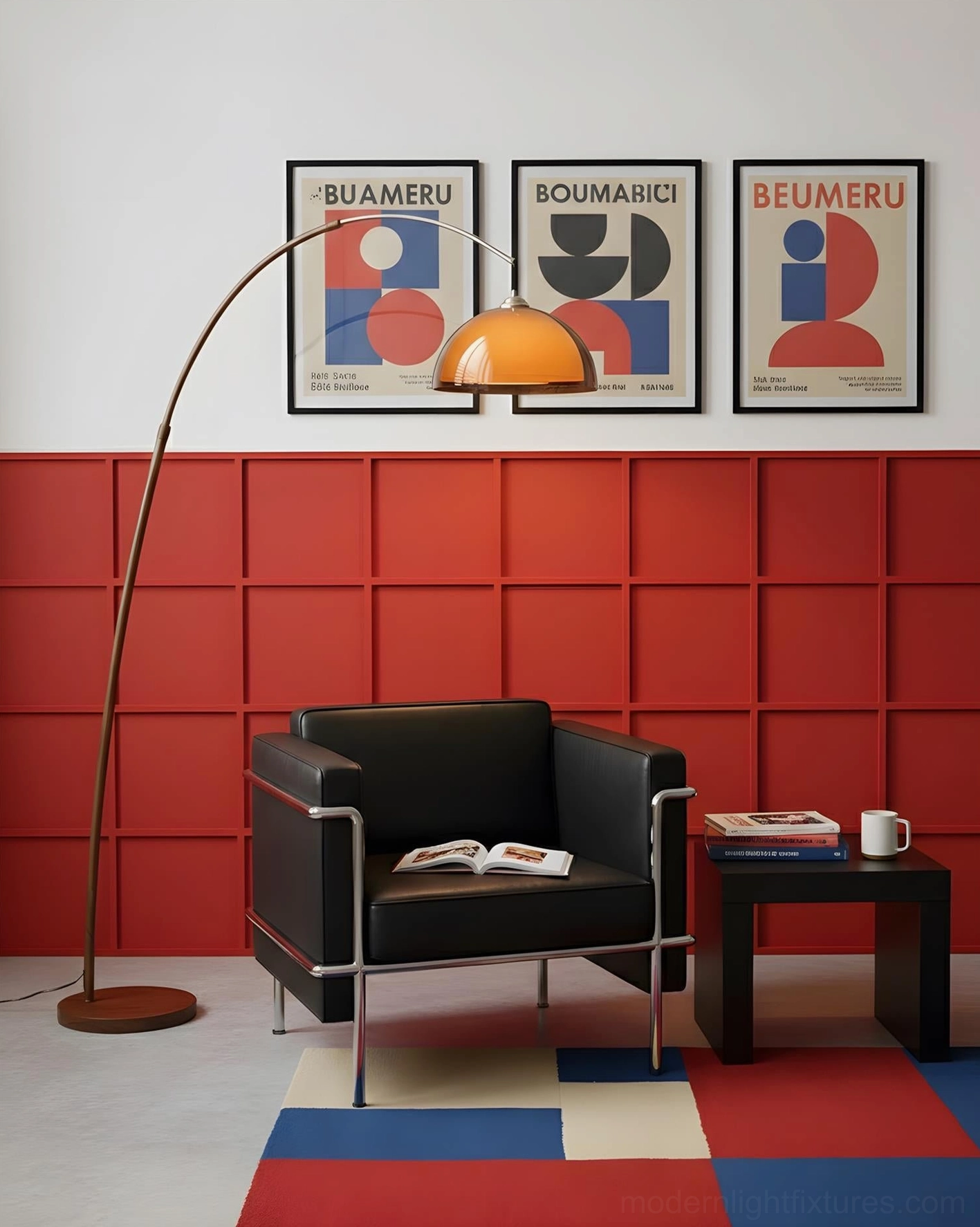 Ventoro floor lamp side profile highlighting sculptural arc form and adjustable dome shade positioning