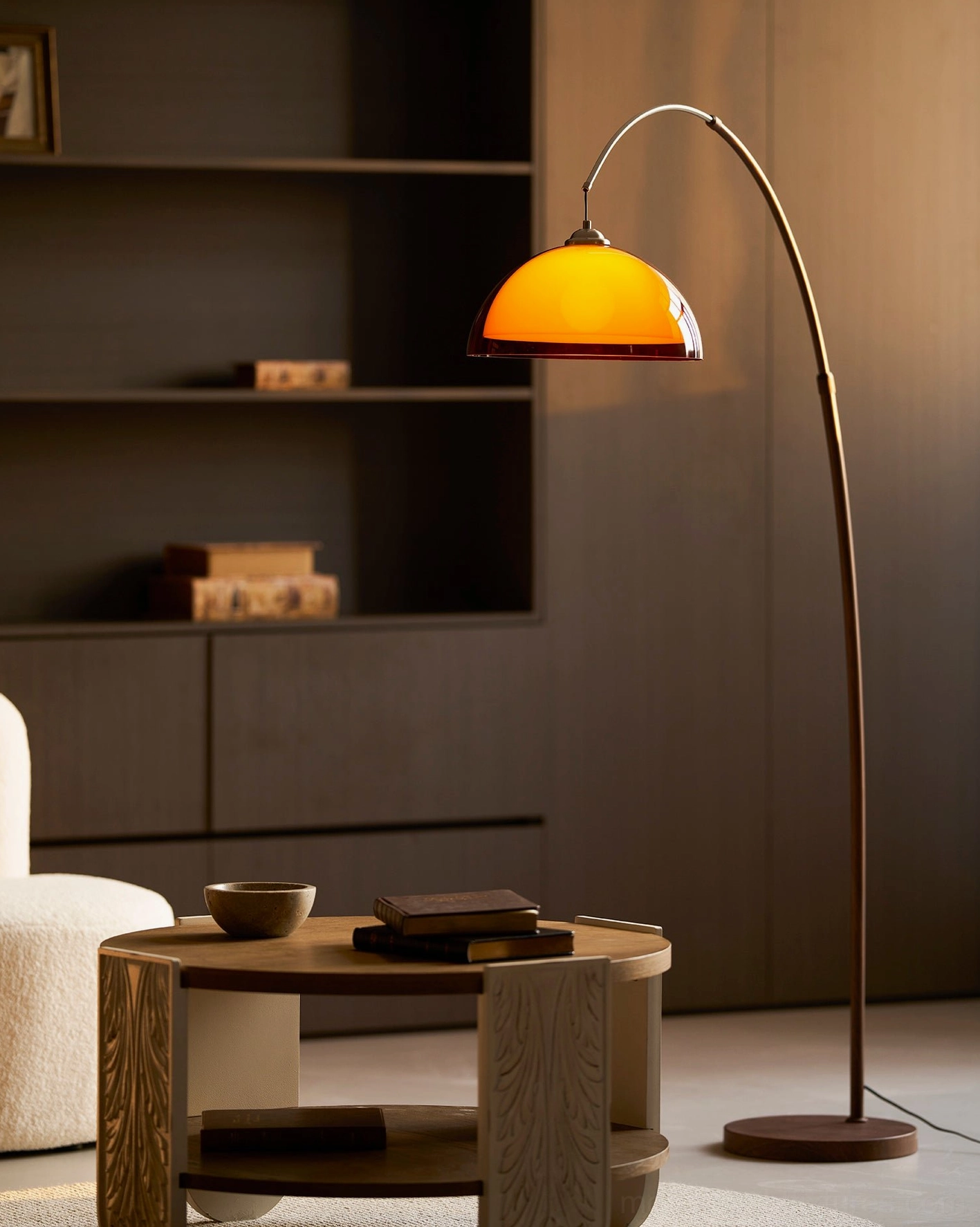 Ventoro floor lamp architectural lighting in sophisticated modern interior with curated art and furnishings