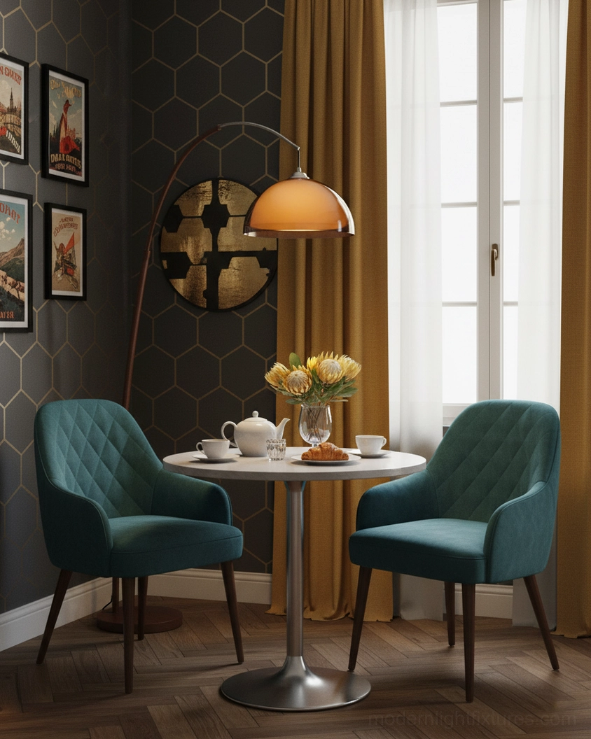 Ventoro floor lamp positioned in home office corner providing focused task lighting without harsh overhead
