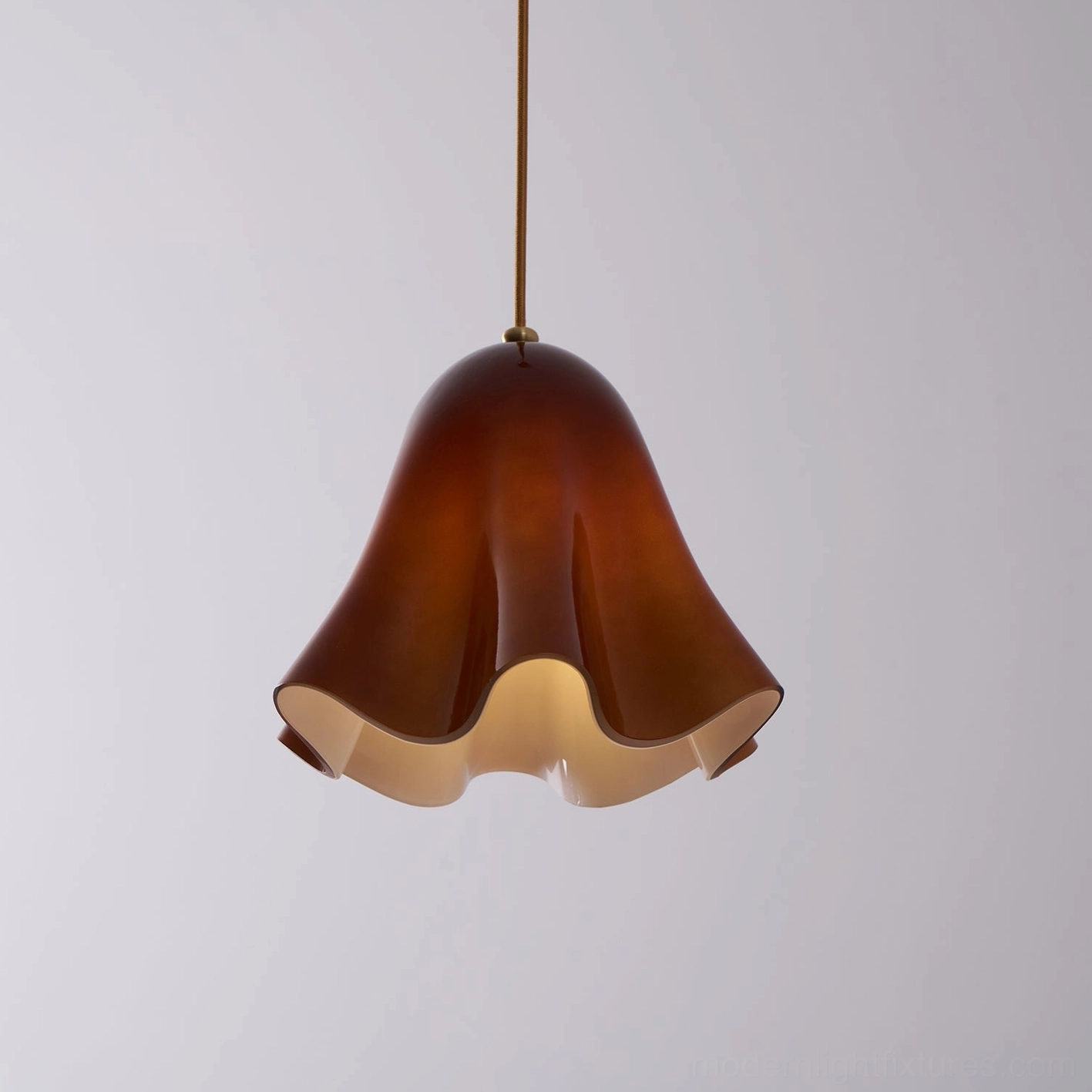 Vera glass pendant light installation detail showing adjustable cord and mounting hardware