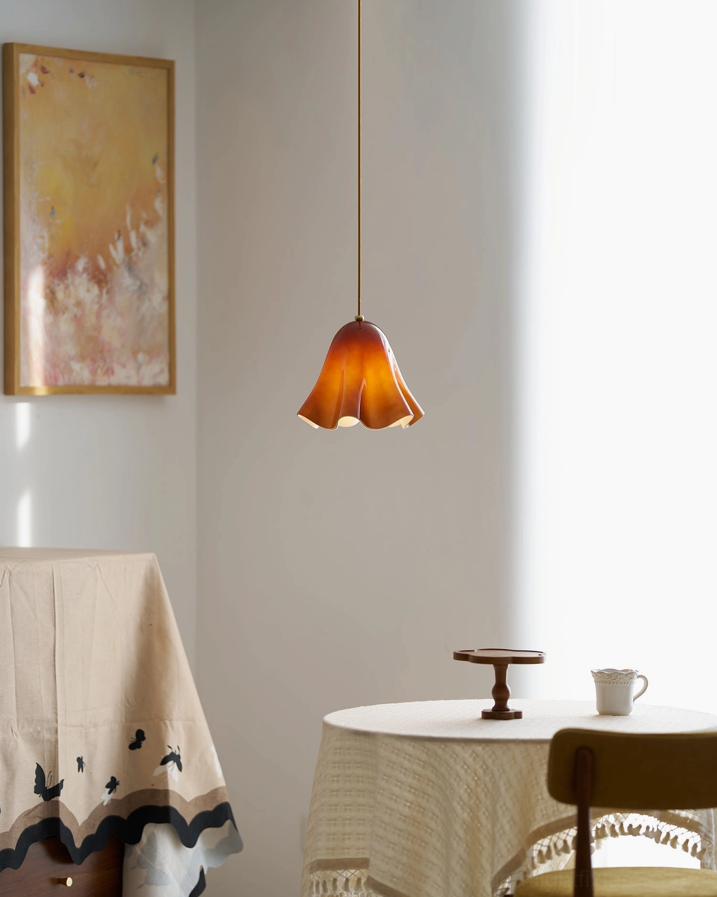 Vera glass pendant light architectural interior design application in residential space
