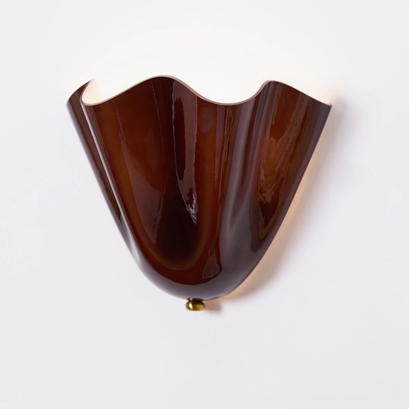 Close-up detail of Vera glass shade showing hand-blown craftsmanship and organic surface variation