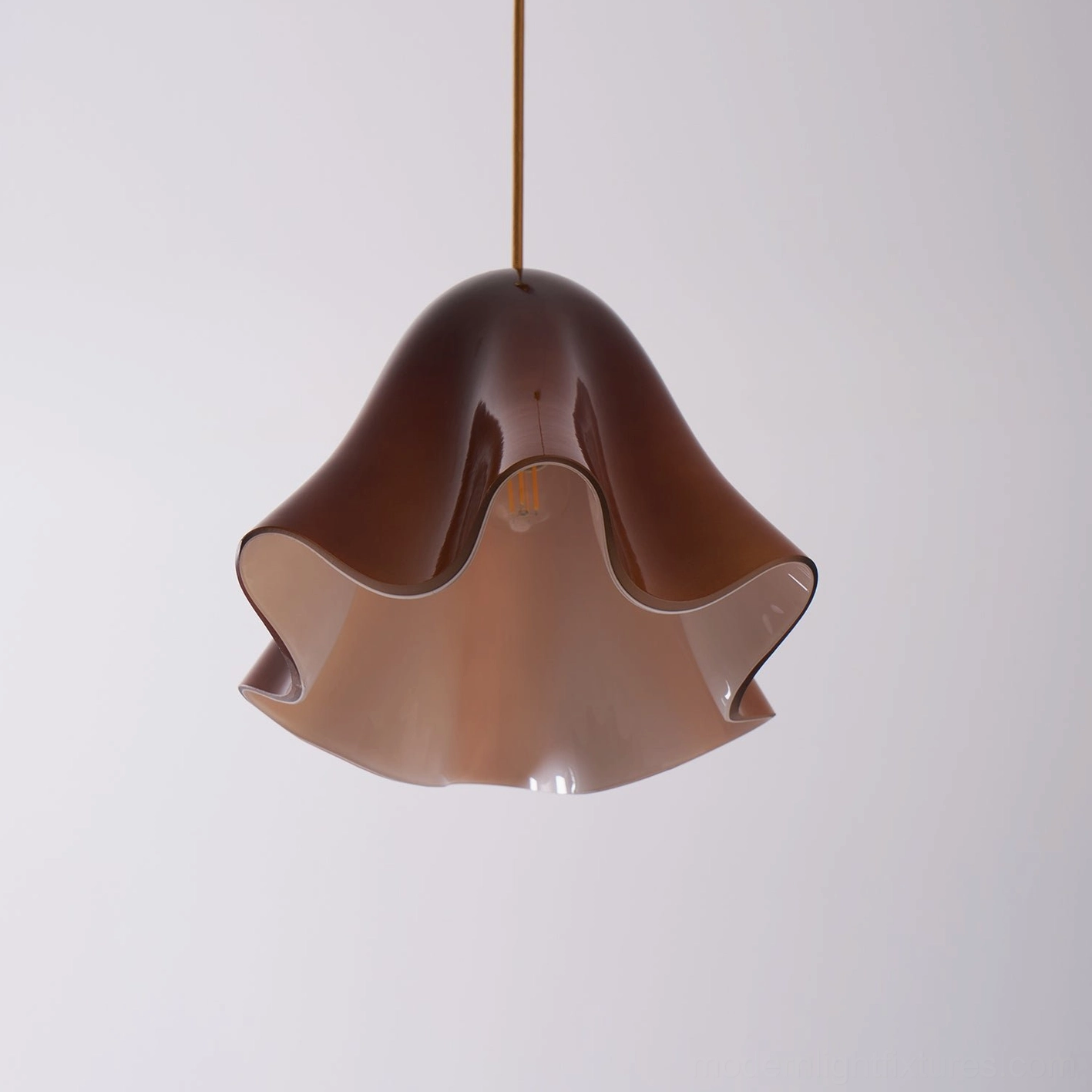 Vera handcrafted glass pendant light organic form detail emphasizing sculptural beauty