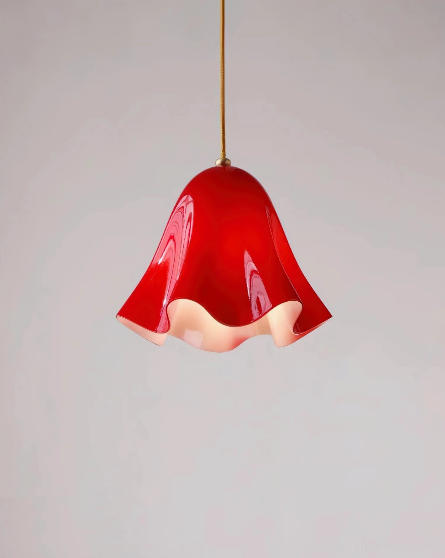 Vera organic glass pendant light sculptural design in neutral interior background