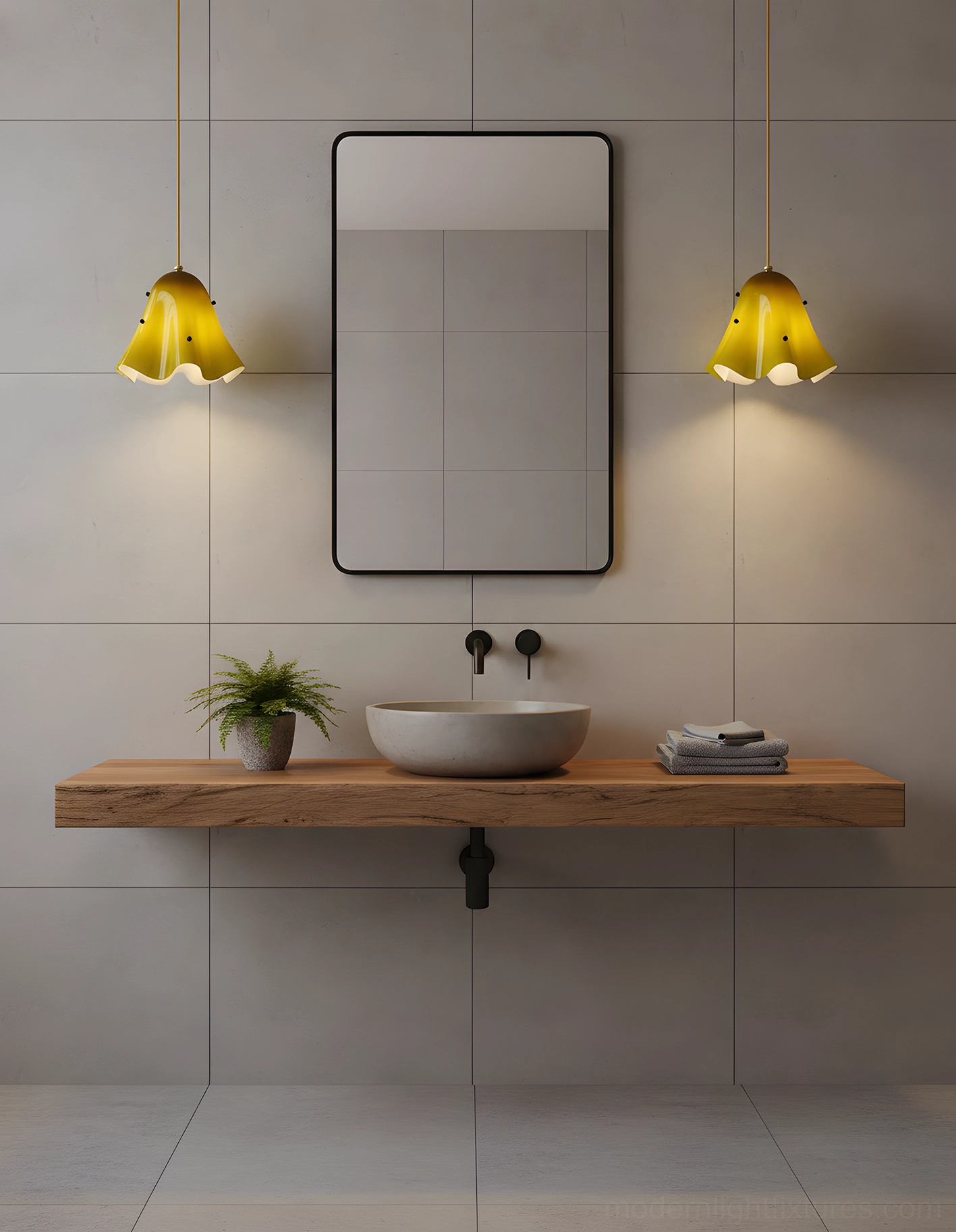 Vera sculptural glass pendant light showing detailed hand-finished wavy edge and light diffusion