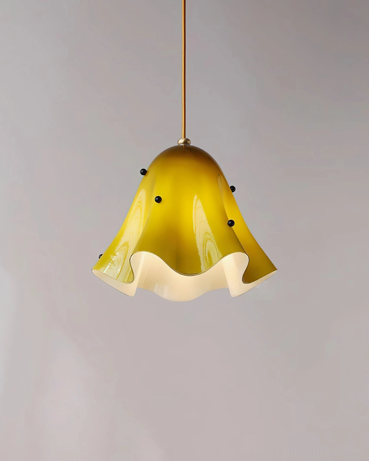Vera white glass pendant light in minimalist modern interior design space