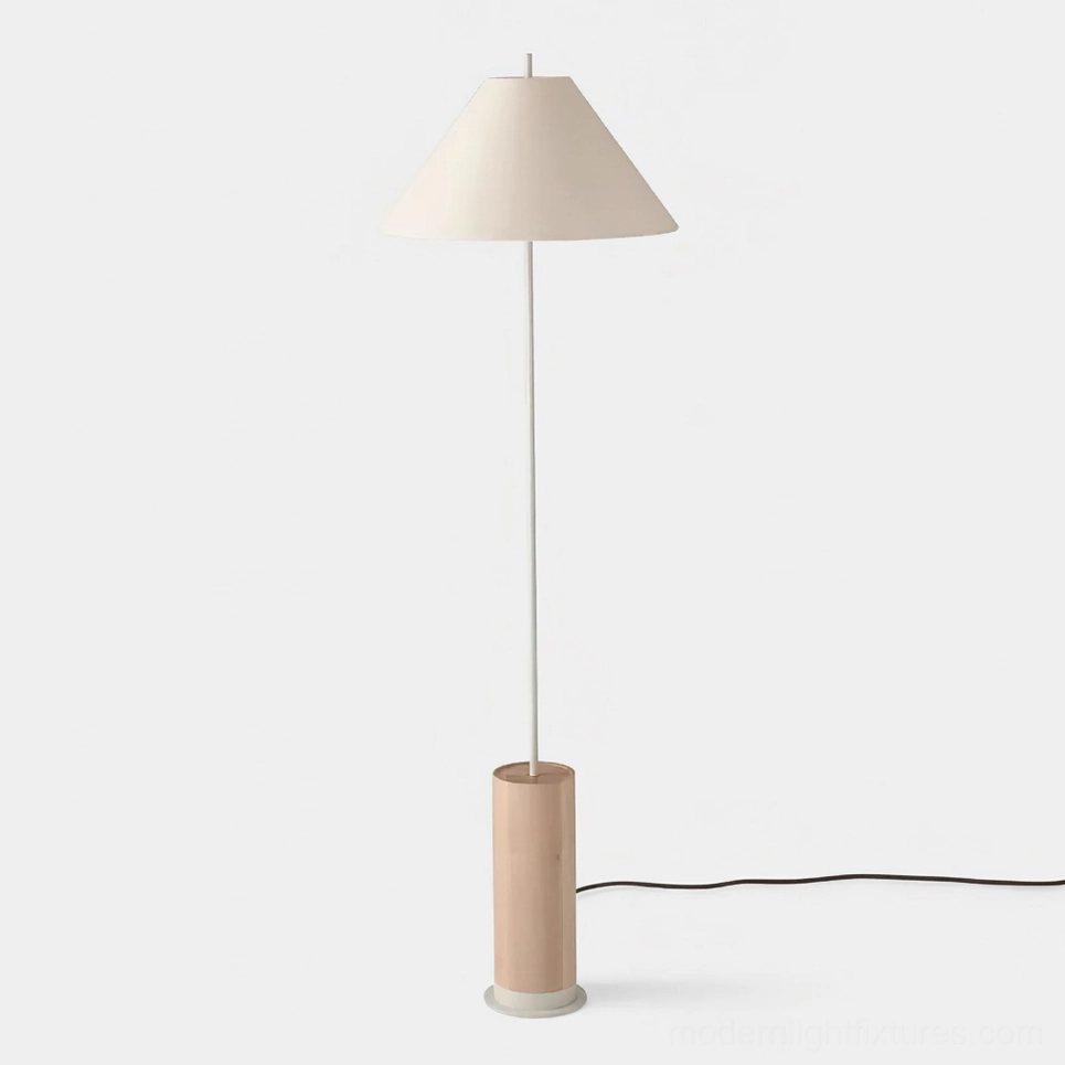 Pink and white two-tone Verdant floor lamp accent wall bedroom living room