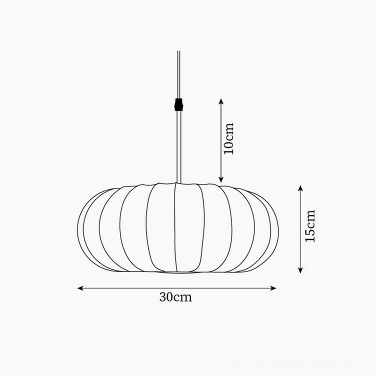 Technical specification drawing of Verona pendant light small 30cm size showing side profile dimensions and construction details