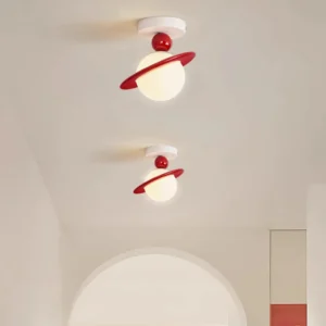 Twin Verona ceiling lights installed in minimalist residential hallway modern interior design
