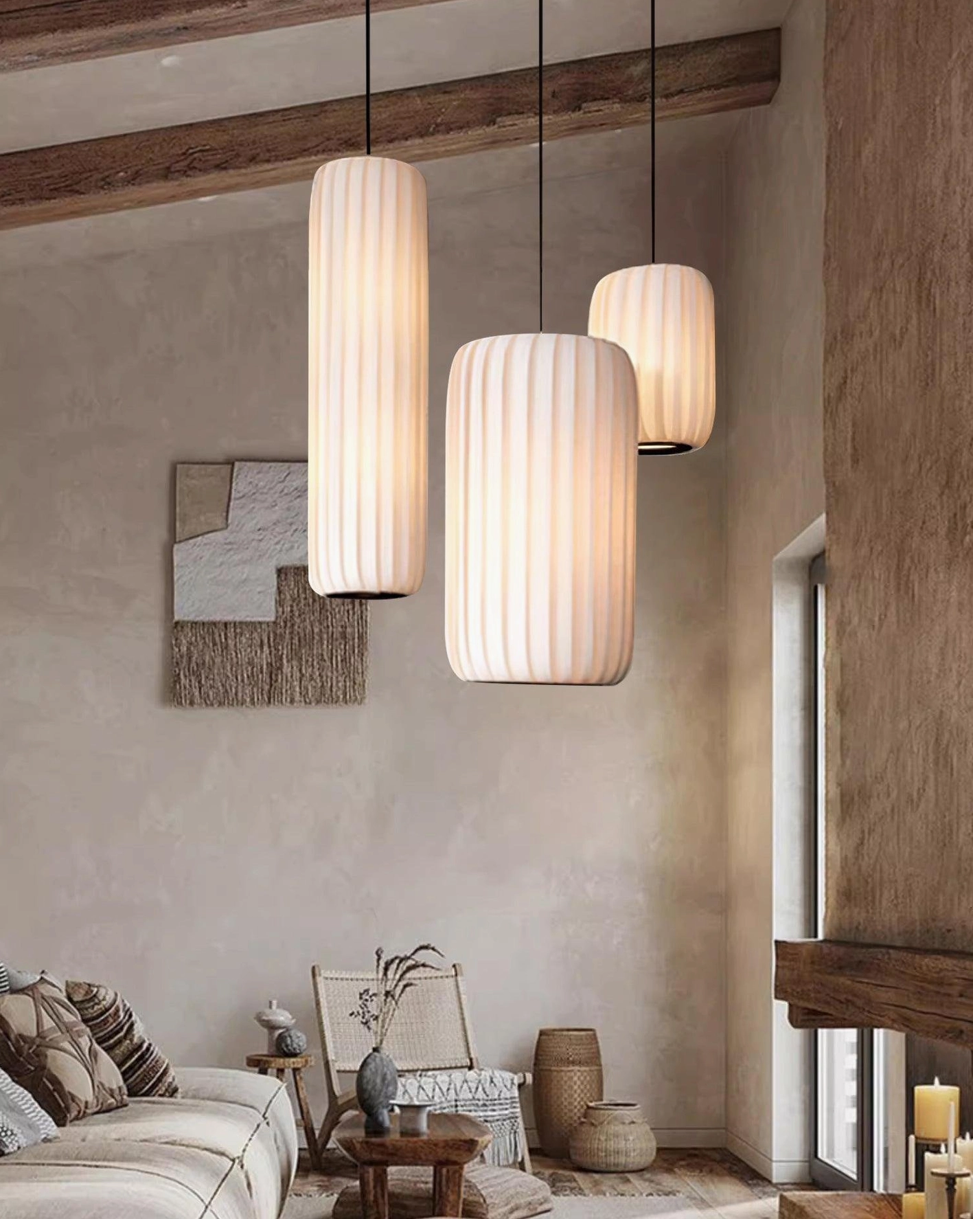 Rossau pendant light demonstrating versatile sizing for modern home lighting solutions