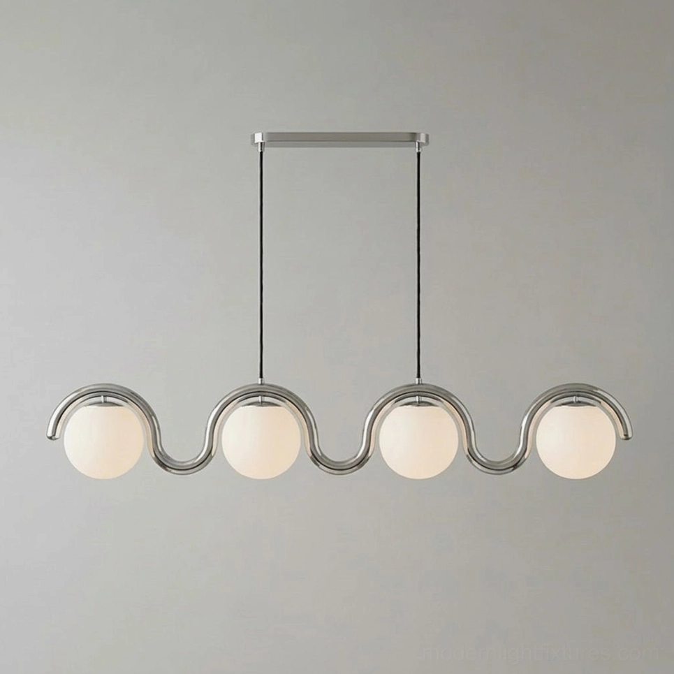 Modern linear wave pendant fixture demonstrating design versatility and aesthetic appeal