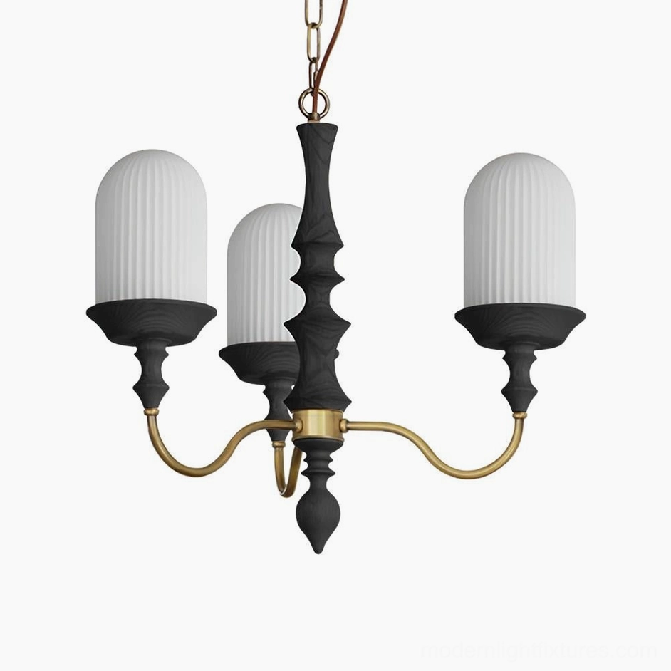 Veyra 3-head chandelier black and white finish color option lighting ambiance