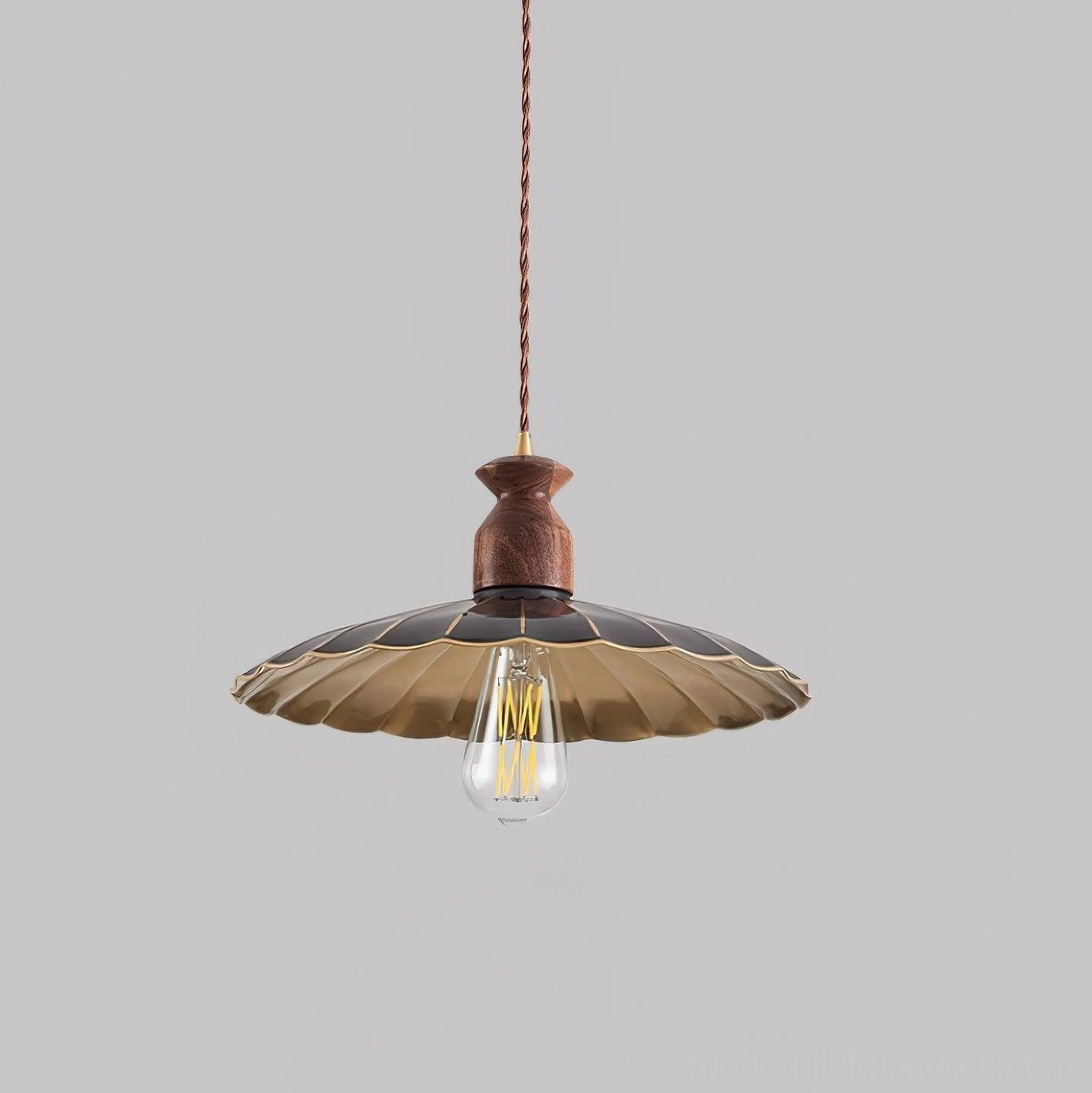 Viana pendant light Model C variant with distinctive brass finish and petal shade configuration