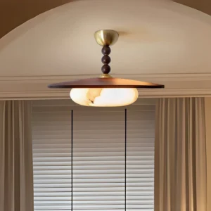 Vicenza warm white 3000K ceiling light installed in modern bedroom with arched ceiling