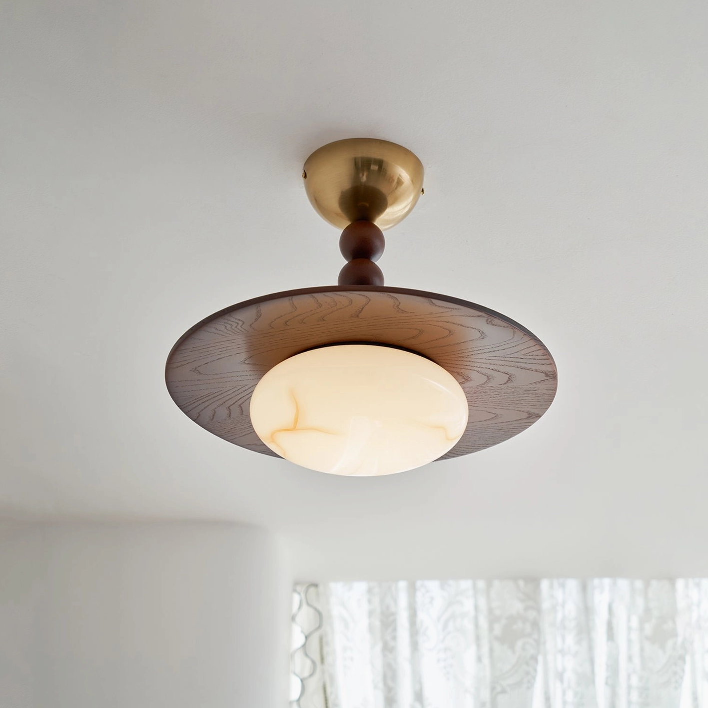 Vicenza damp-rated ceiling light fixture suitable for bathrooms and wet areas