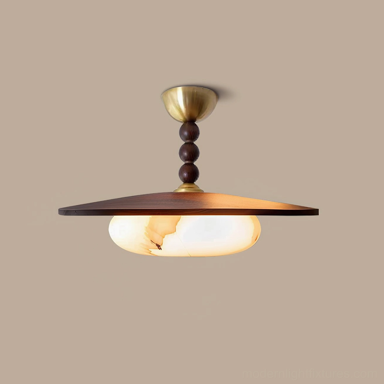 Vicenza ceiling light fixture showing integrated LED design and metal canopy