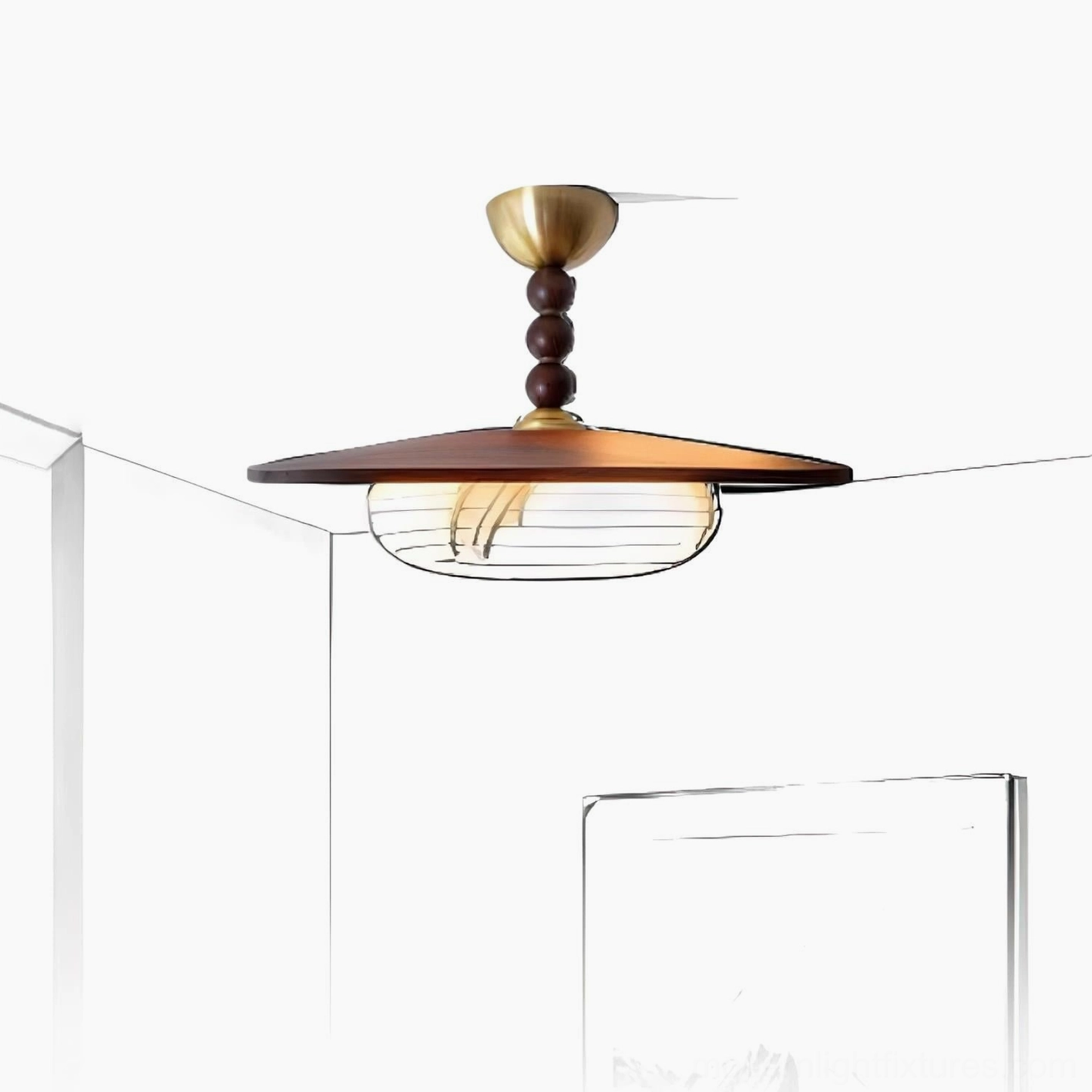 Vicenza modern ceiling light with organic materials in transitional interior design