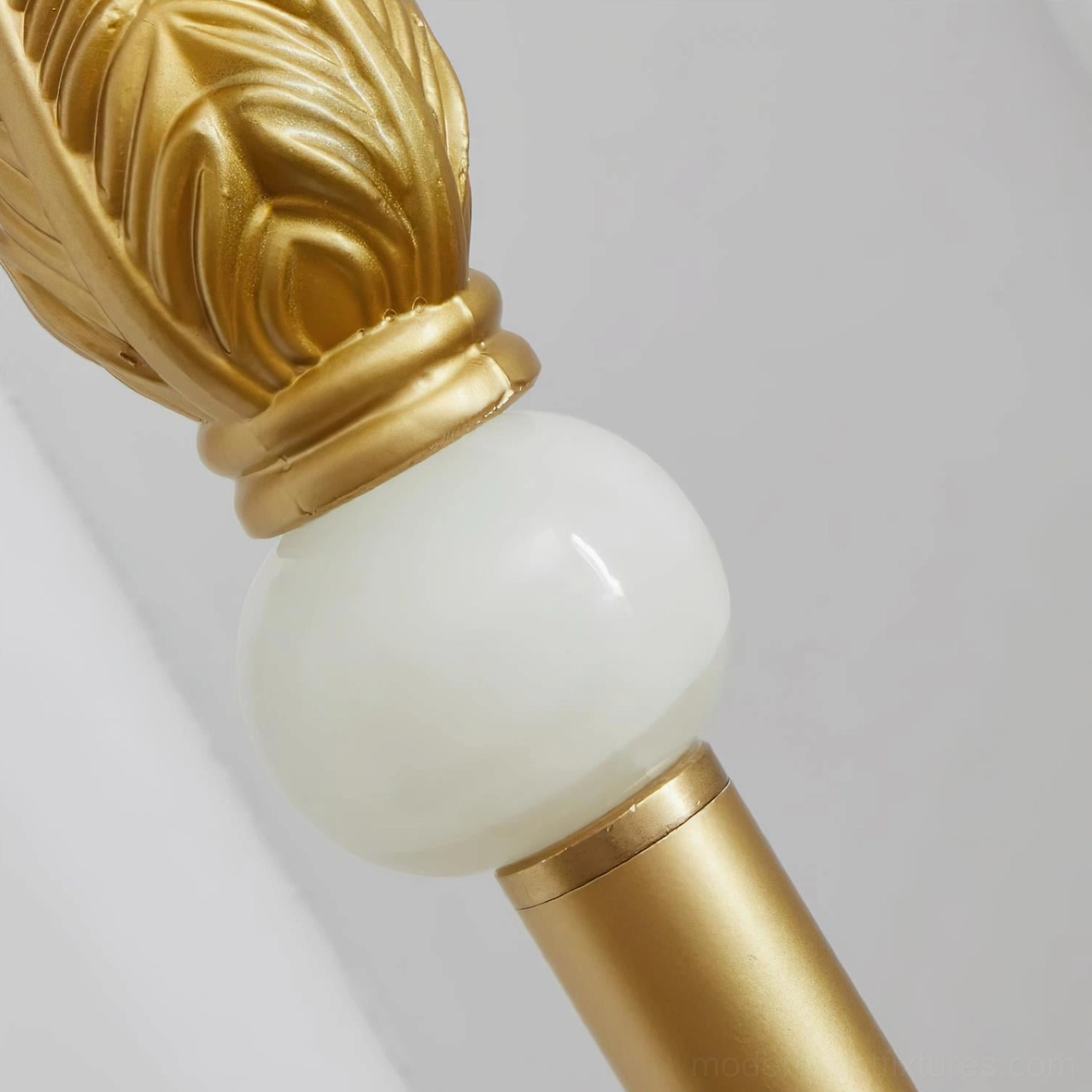 Victorian floor lamp with elegant arched shade and decorative gold base