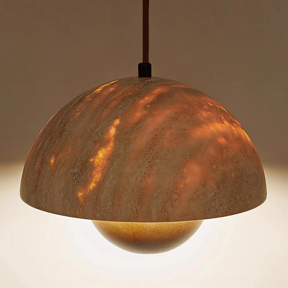 Vienna modern pendant lamp showcasing natural material imperfections and wabi-sabi design philosophy