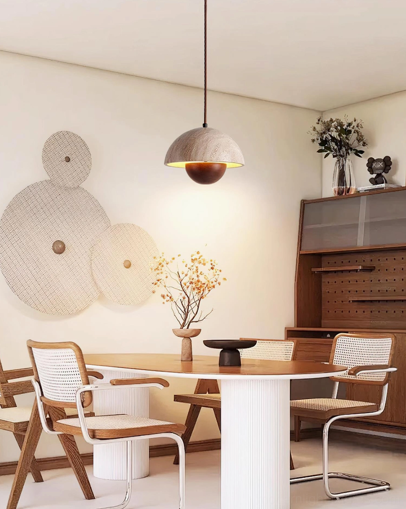 Vienna pendant light showing natural stone dome craftsmanship and contemporary design aesthetic