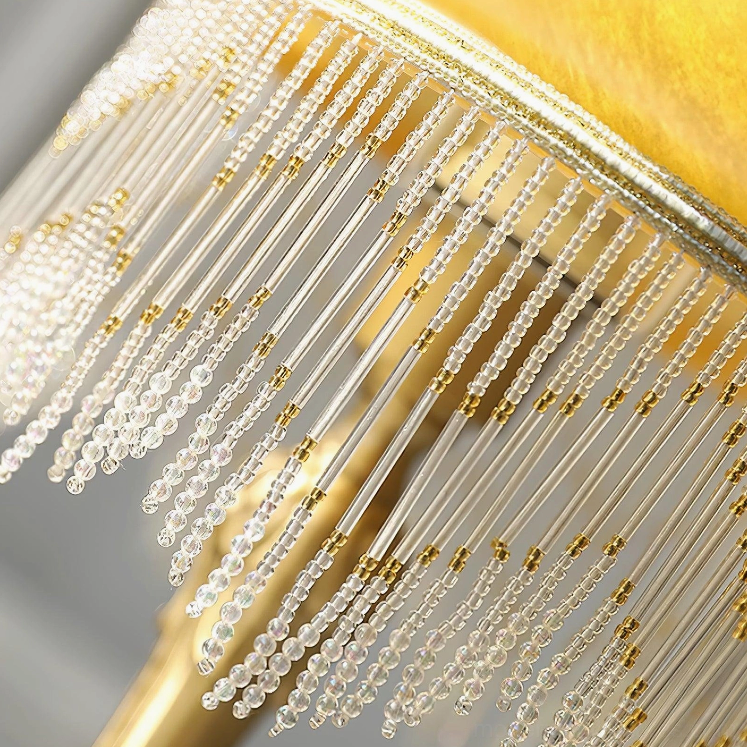 Vintage brass tassel table lamp with warm amber frosted glass - classic European retro home lighting