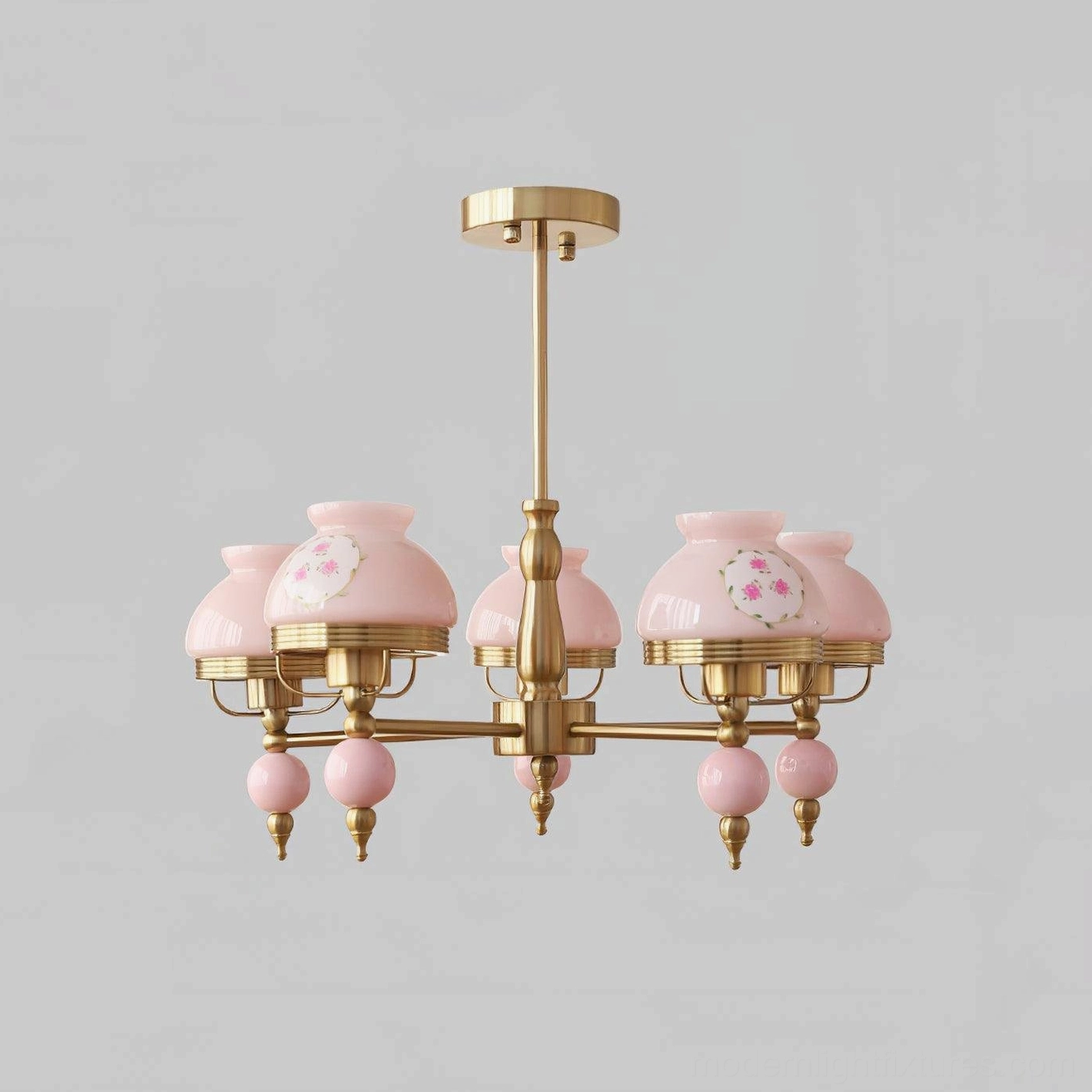 3-head vintage floral chandelier and 5-head retro glass chandelier style comparison